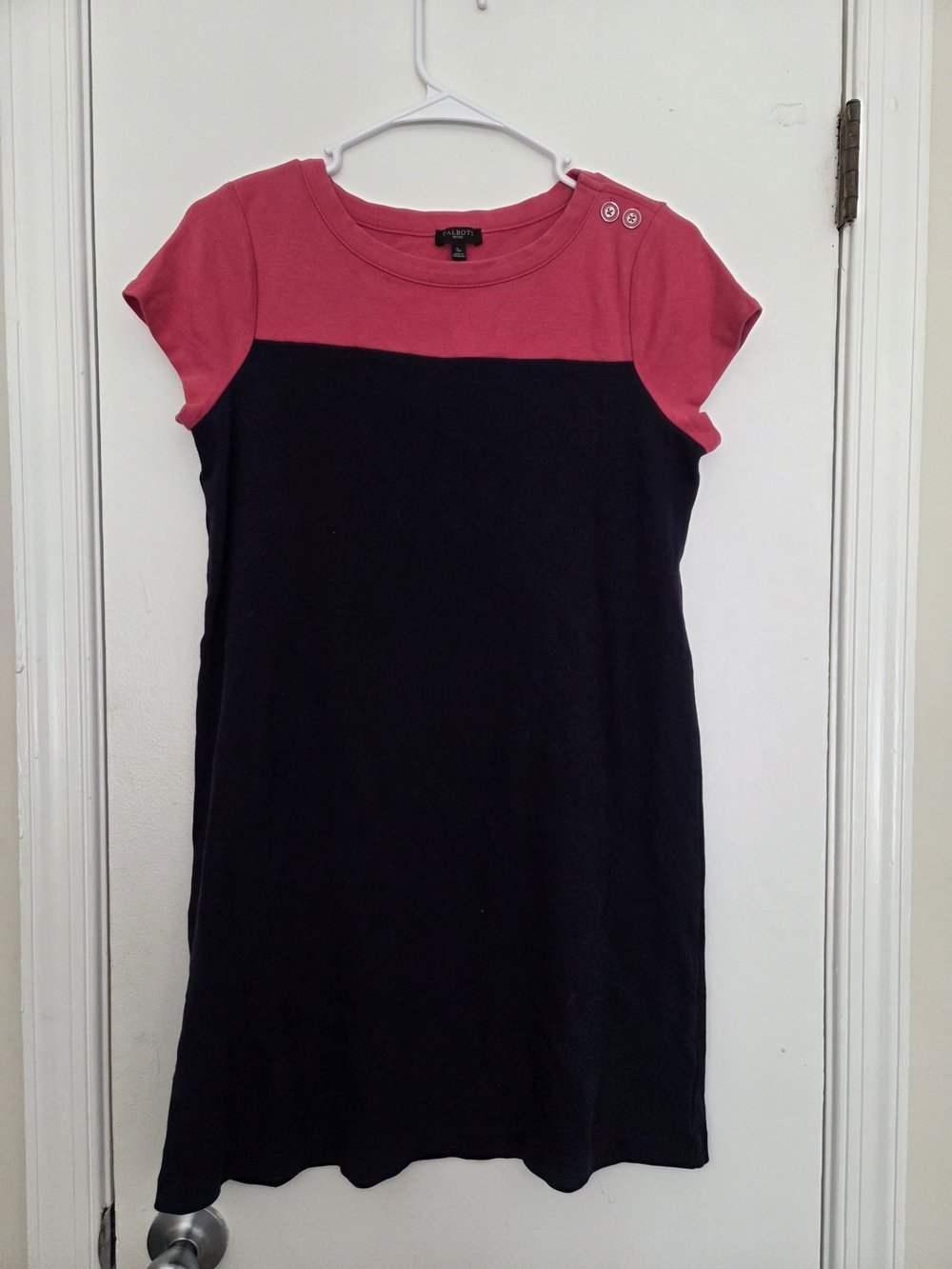 Talbots Two-Tone Pink and Black Mini Dress